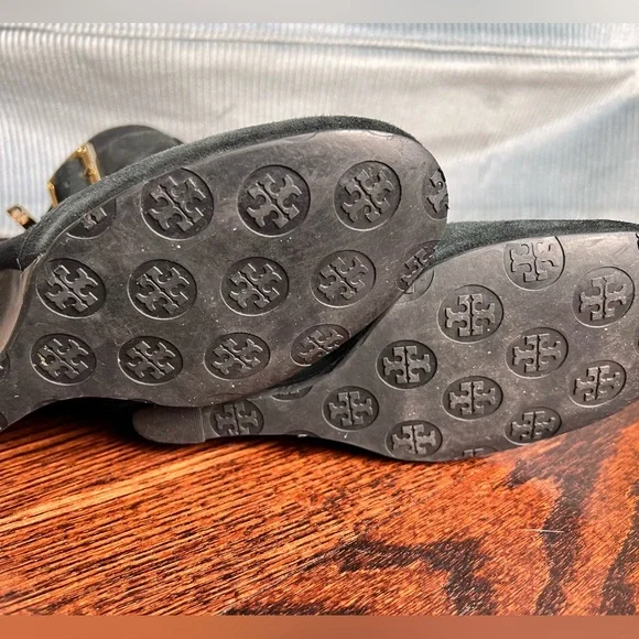 Tory Burch  Black Suede Booties - sz 7.5 - Picture 9 of 14